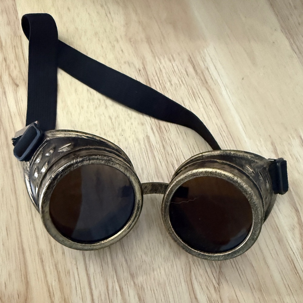 Retro Gold and Black Goggles
